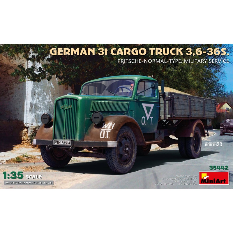 1/35 German 3T Cargo Truck 3,6-36S. Pritsche-Normal-Type. Military Service