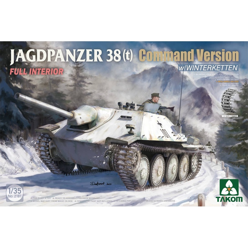 1/35 Jagdpanzer 38(t) Command Version w/Full Interior & Winterketten