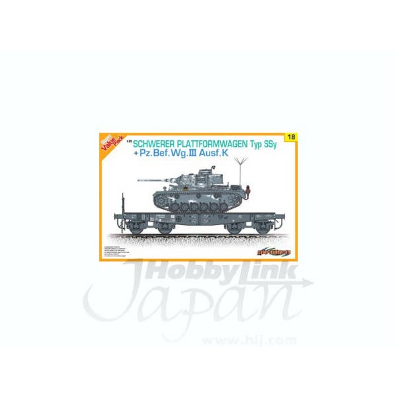 1/35 Schwerer Platformwagen Typ Ssy + Pz.Bef.Wg.III Ausf.K