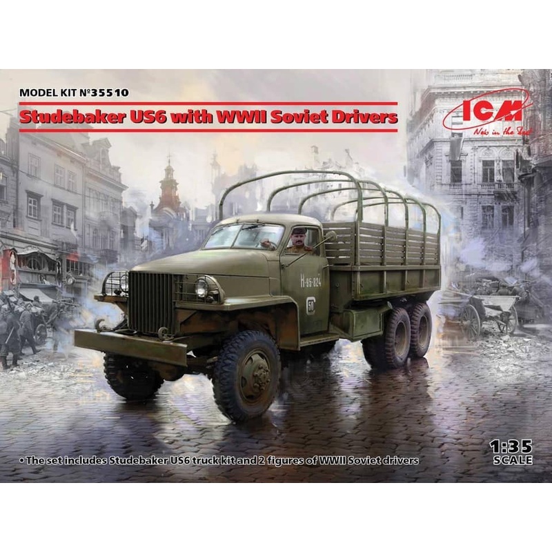 1/35 Studebaker US-6 Cargo Truck w / Soviet Drivers