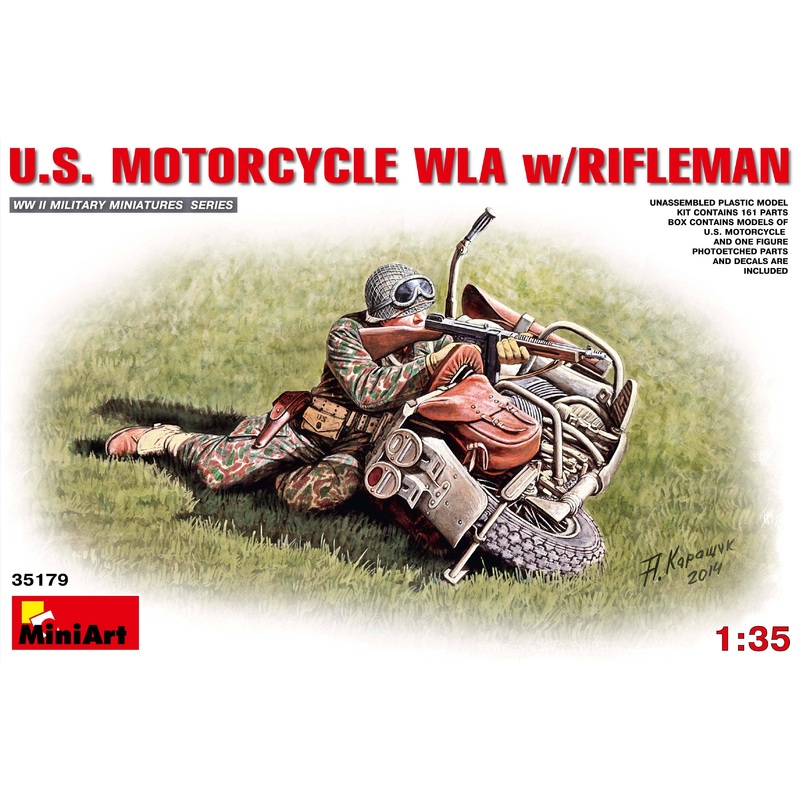 1/35 U.S. Mortorcycle WLA w/Rifleman