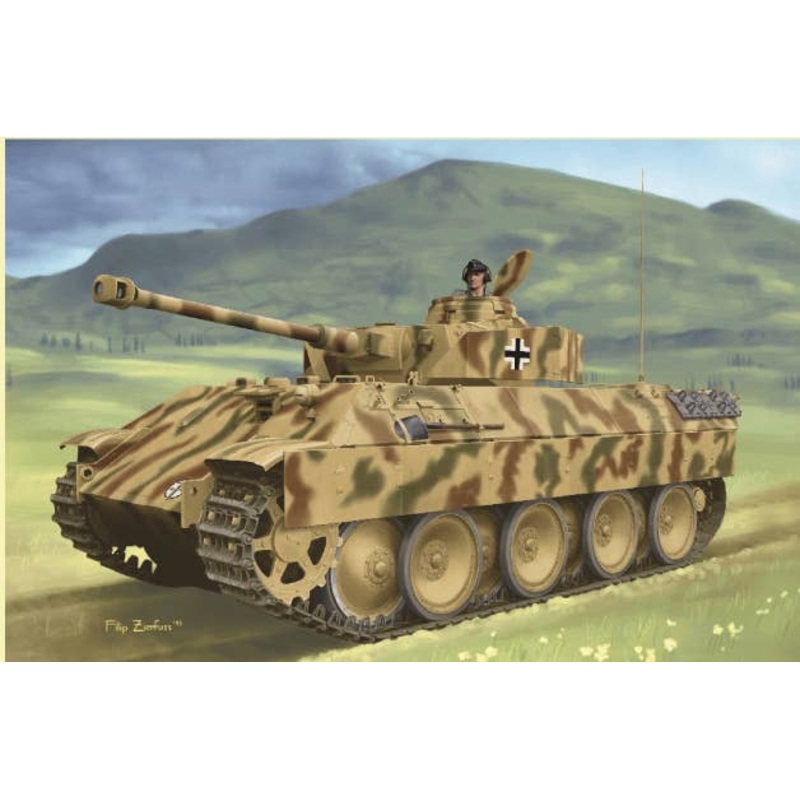1/35 WW.II German Bergepanther IV Tank Turret Magic Track/Aluminum Barrel/3D Printed Muzzle Brake/Night Vision Device Luxury Version