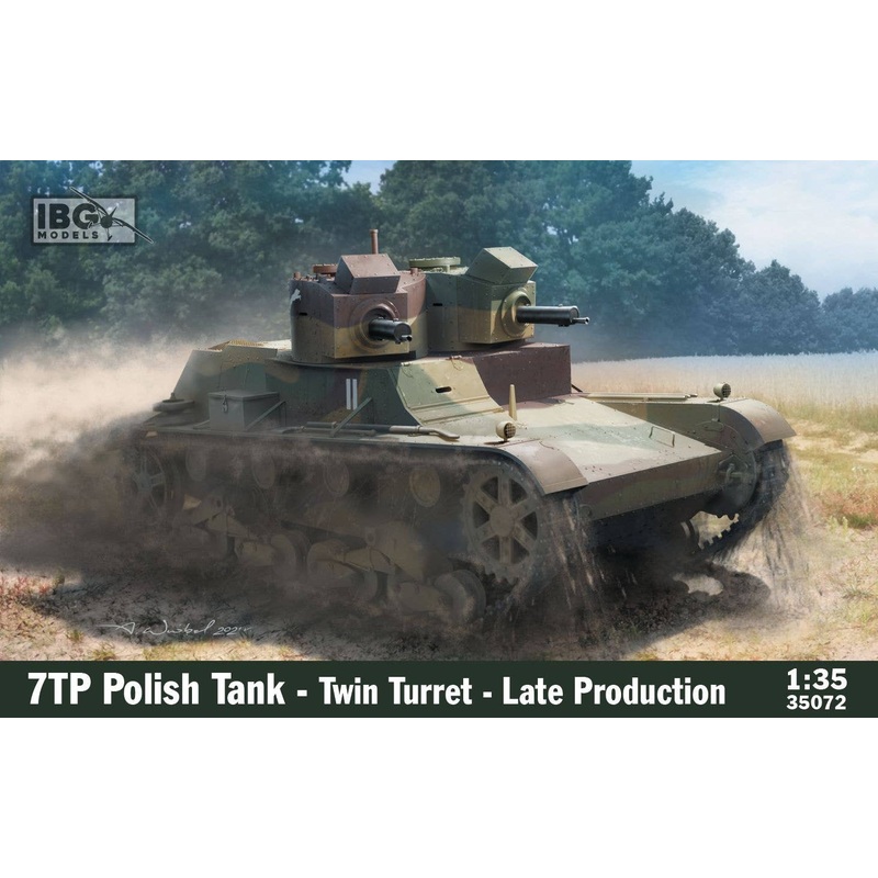 1/35 7TP Twin Turret Type Tank Machine Gun Mounted Late Type with Interior