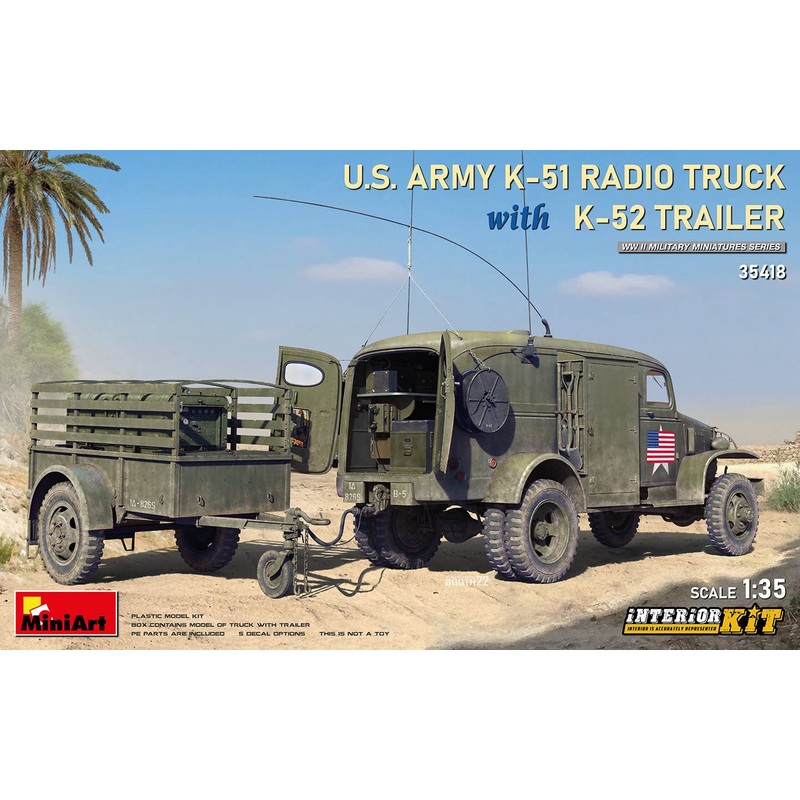 1/35 US Army K-51 Radio Truck w/K-52 Trailer Interior Kit