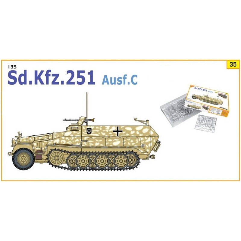 1/35 WW.II German Army Sd.Kfz.251 Ausf.C Troop Transport Vehicle