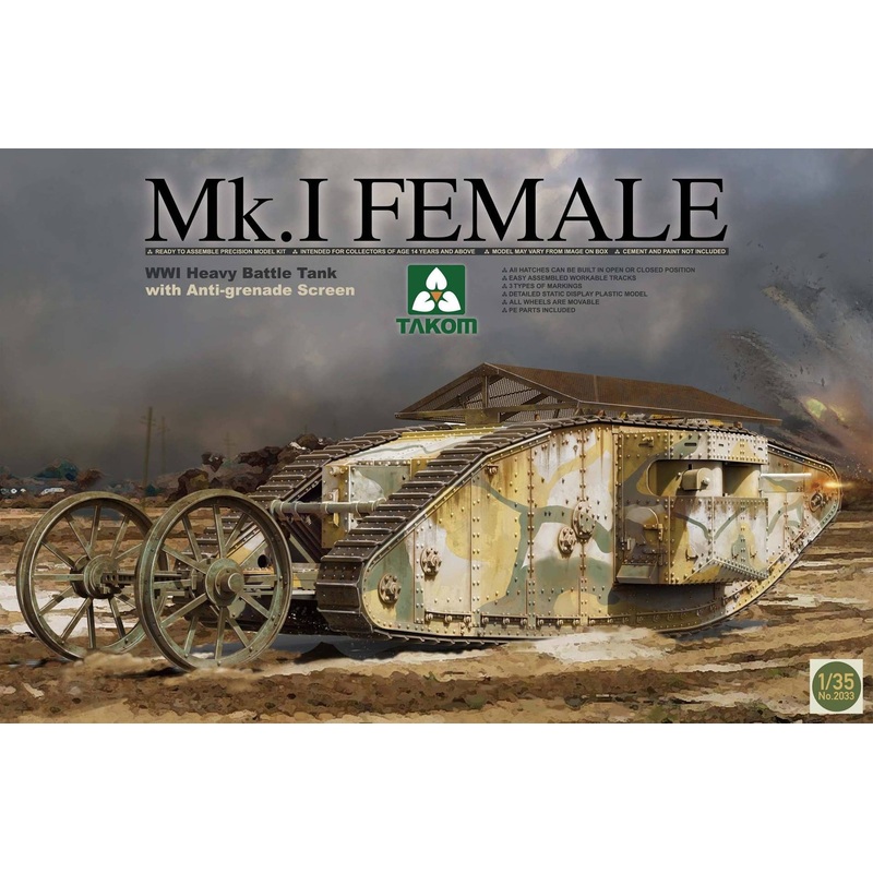 1/35 WWI Heavy Battle Tank Mk.I Female with Anti Grenade Screen (Reissue)