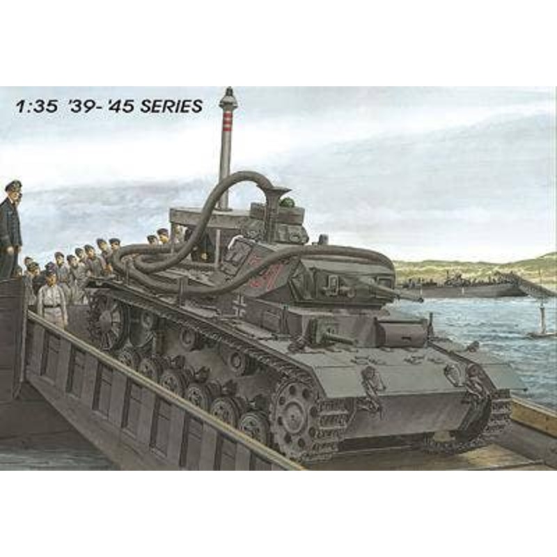 1/35 WWII German Army Type III F Submarine Tank, Operation Sea Lion, Magic Truck Specification, Guderian Figure Included
