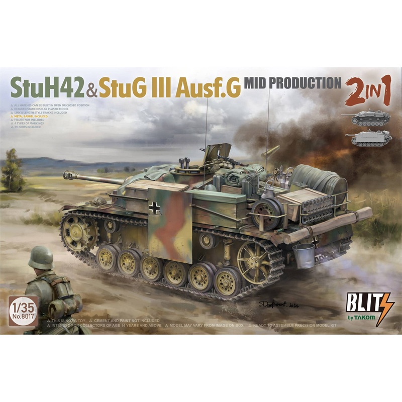 1/35 StuH 42 & StuG III Ausf. G Mid Production 2 in 1 w/Storage & Equipment Set