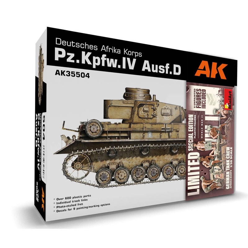 1/35 WW.II German Army Panzer IV Type D DAK Tank 5 Crew Figure Included