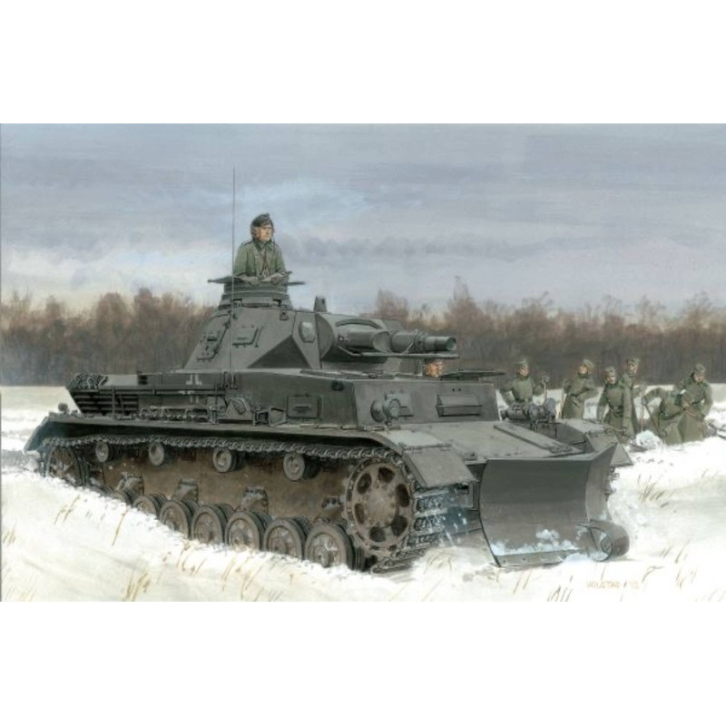1/35 WWII German Panzer IV Tank Type B w / Snow Removal Dozer with Magic Track