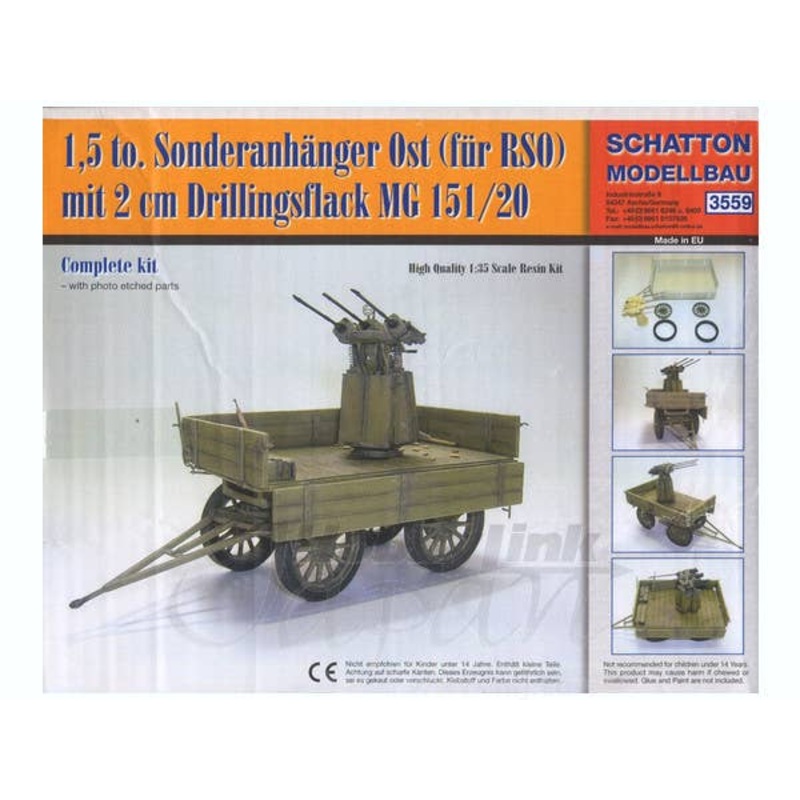 1.5t Sonderanhaenger Ost (for RSO) with 2cm Drillingsflack MG 151/20