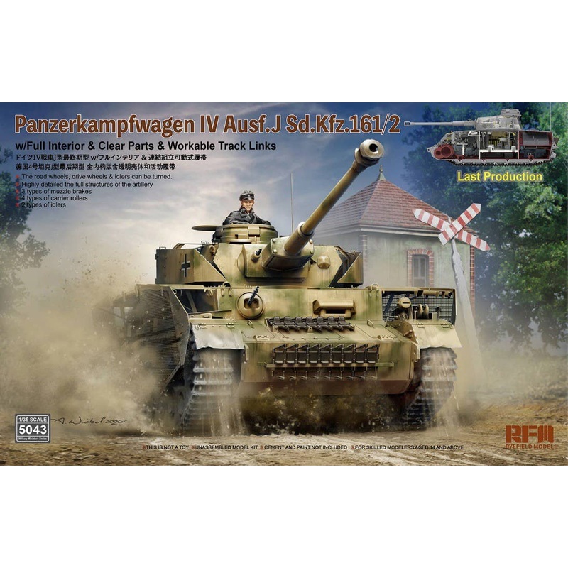 Panzerkampfwagen IV Ausf.j Sd.kfz.161/2 w/Full Interior & Clear Parts & Workable Track Links