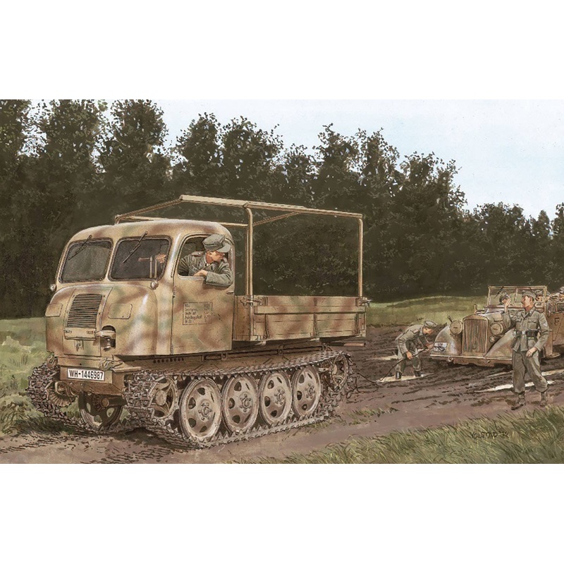 1/35 WW.II German Army RSO/01 Type 470 General Purpose Tractor Magic Truck/Snow/Muddy Track Pad/Goliath/2 Engineer Figures Included Luxury Set