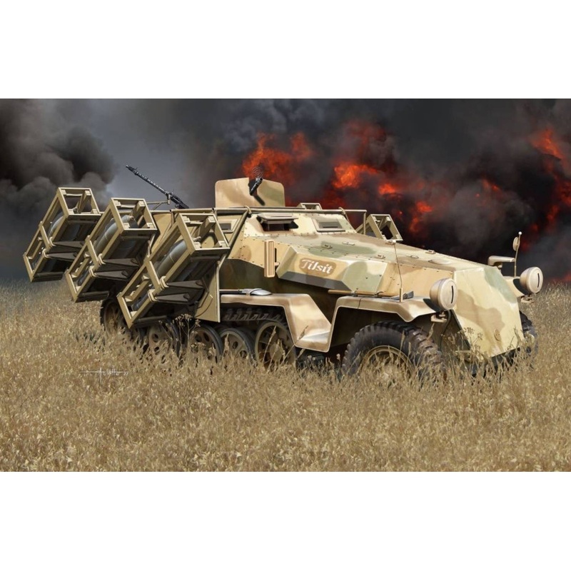 1/35 WW.II German Army Sd.Kfz.251 Ausf.C Rivet Specification Wurfrahmen 40 Mounted Type 4 Figures Included
