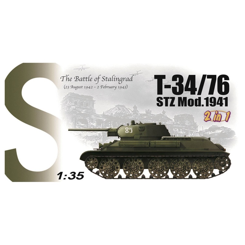 1/35 WW.II Soviet Army T-34 / 76 STZ 1941 Type 2in1 Magic Track Included