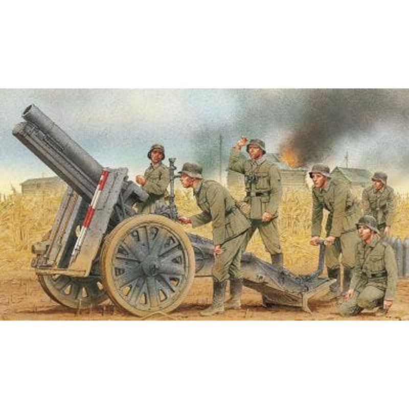 1/35 WWII German 15cm Heavy Infantry Gun s.IG.33 Aluminum Barrel/6 Artillery Figures Included
