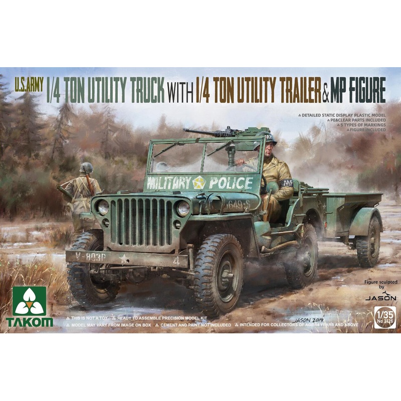 1/4 Ton Utility Truck with 1/4 Ton Utility Trailer & MP Figure