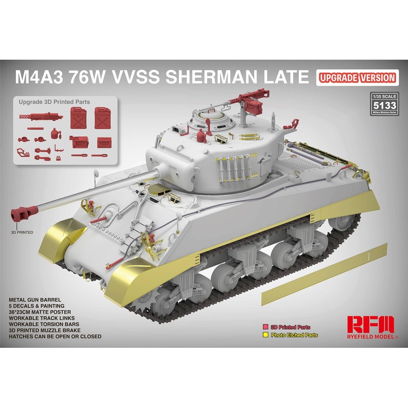 1/35 M4A3 76W VVSS Sherman Late Updated Version