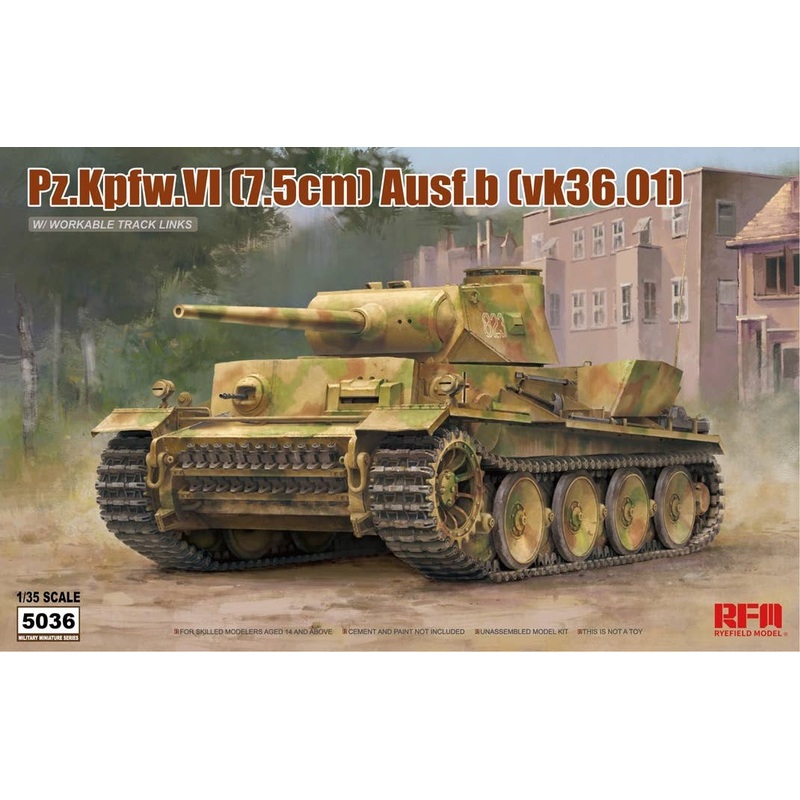 1/35 Pz.Kpfw.VI (7.5cm) Ausf.B (VK36.01) w/Workable Track Links