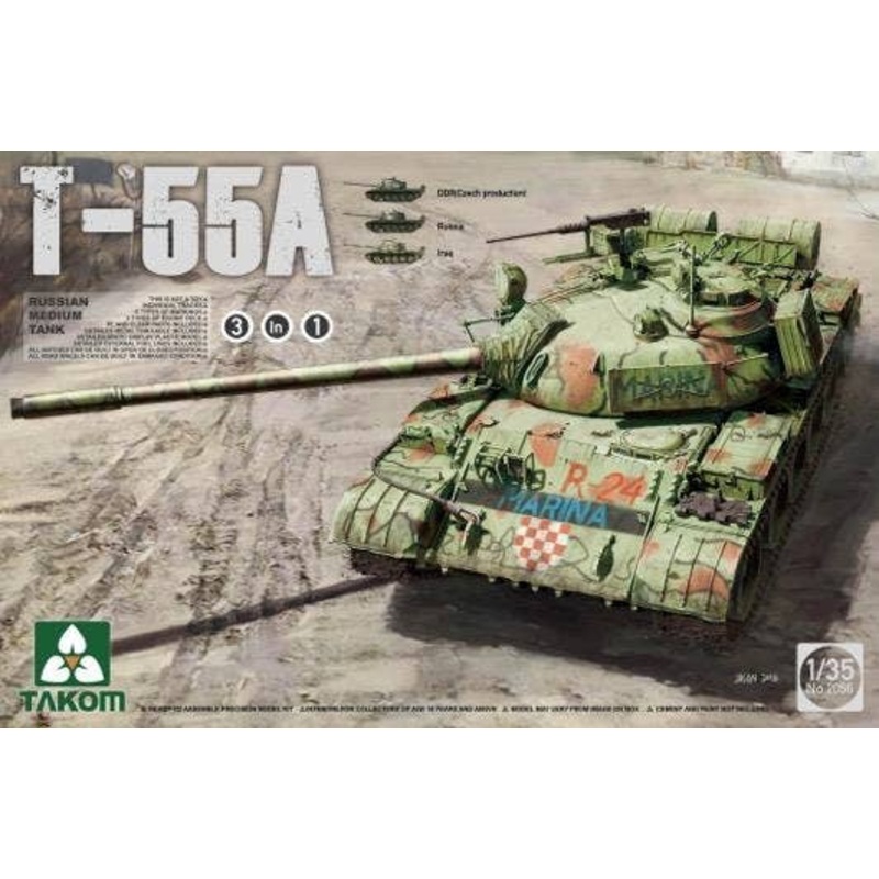 1/35 Russian Medium Tank T-55A 3 in 1