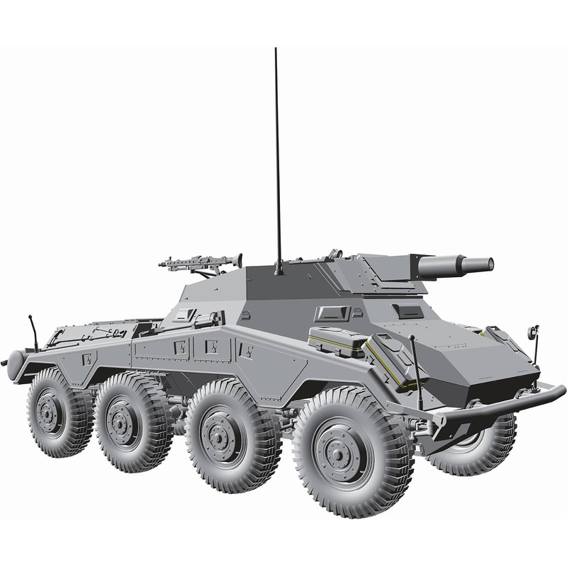 1/35 WW.II German 8-wheel Heavy Armored Vehicle Sd.Kfz.234/3 7.5cm KwK Short Barrel Mounted Type