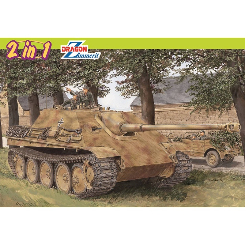 1/35 WW.II German Tank Destroyer Jagdpanther Ausf.G1 Zimmerit Coating Aluminum Gun Barrel & Magic Track Included
