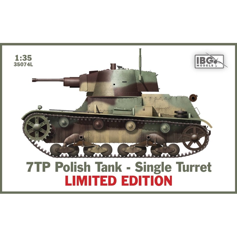 1/35 PO 7TP Single Turret Type Tank / With Full Interior / Po Tank Soldier & Metal Barrel / Limited