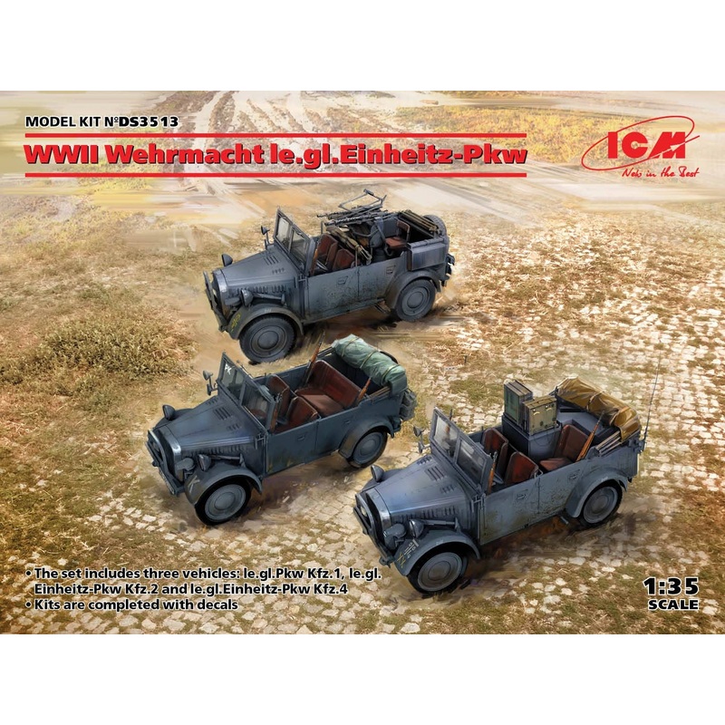 1/35 Wehrmacht le gl.Pkw Kfz.1 Light Four-wheel Drive Vehicle Set