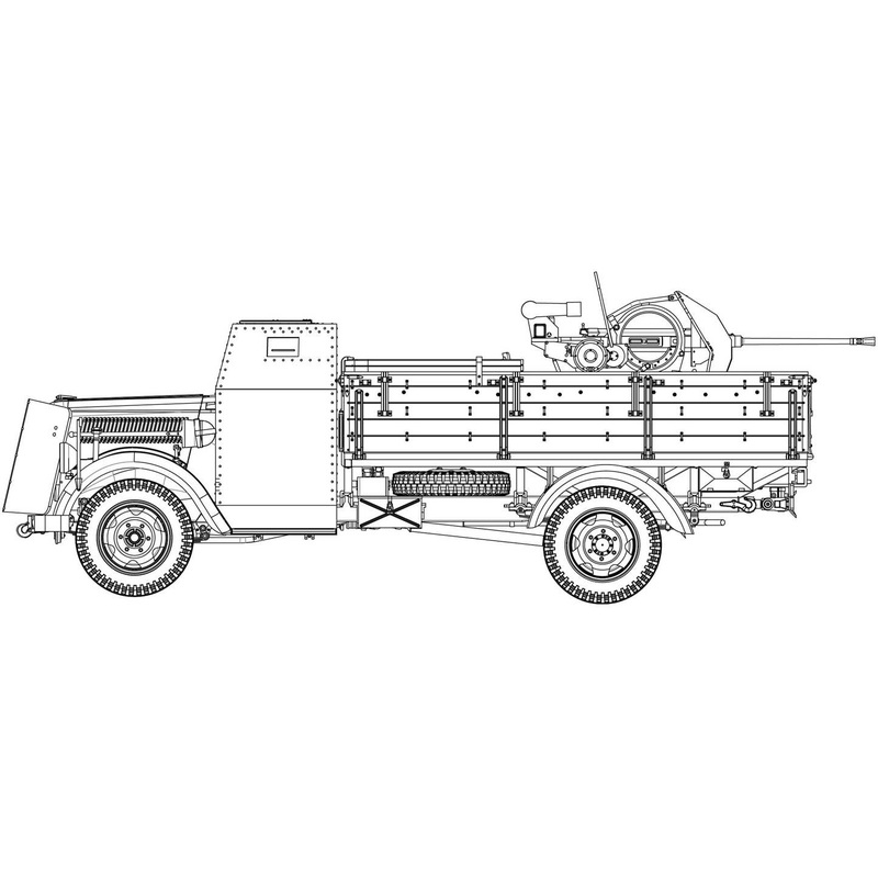 1/35 WW.II German 3 Ton 4x2 Armored Cabin Truck with 2cm Flak38