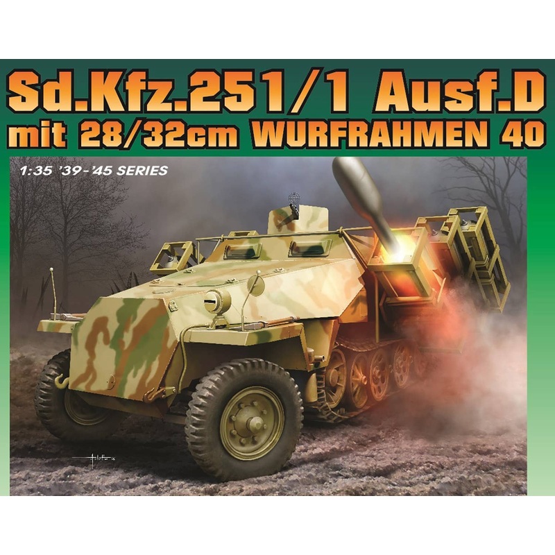 1/35 WW.II German Army Sd.Kfz.251 Ausf.D Wurfrahmen 40 Mounted EZ Track / Figure Included