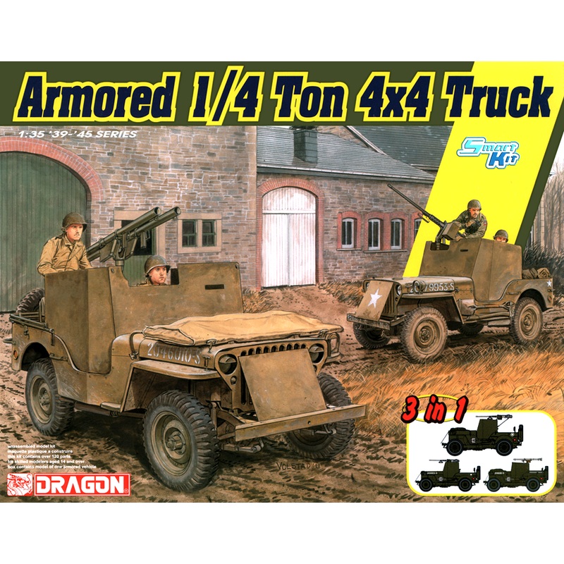 Armored 1/4-Ton 4x4 Truck w/.50-cal Machine Gun (3 in 1)