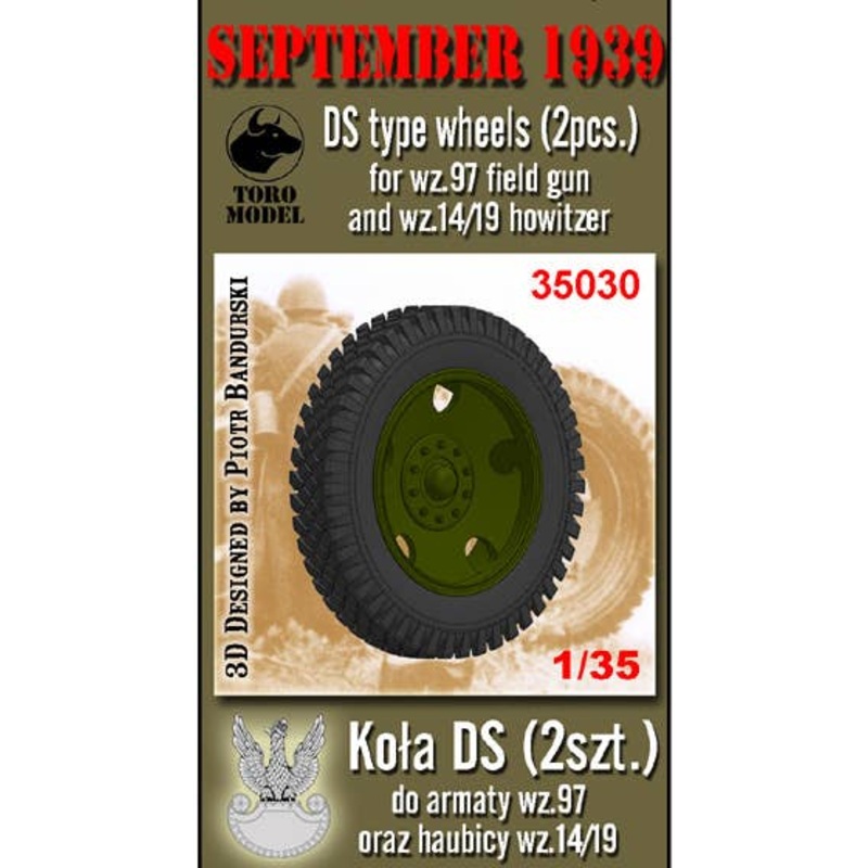 1/35 DS type wheels - for field gun wz.97 and howitzer wz.14/19 3D reissue