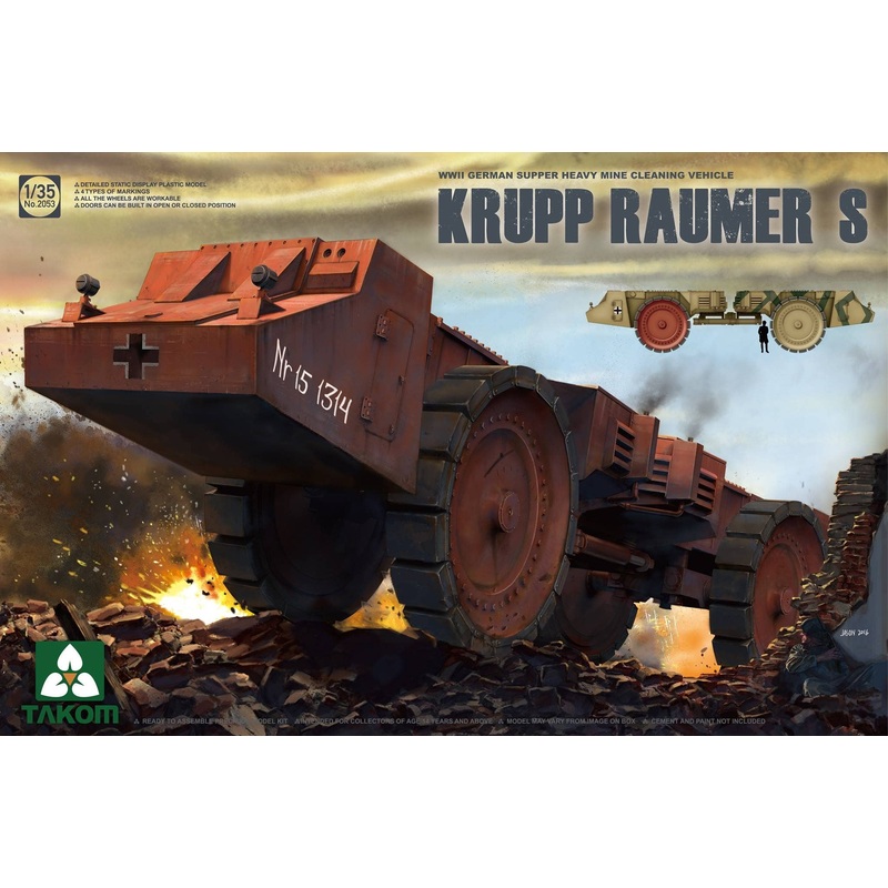 1/35 Krupp Raumer S, WWII German Super Heavy Mine Clearing Vehicle