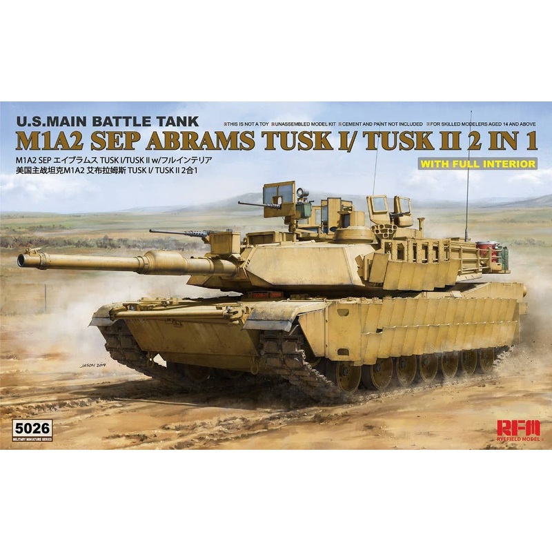 1/35 M1A2 SEP Abrams TUSK I /TUSK II with Full Interior