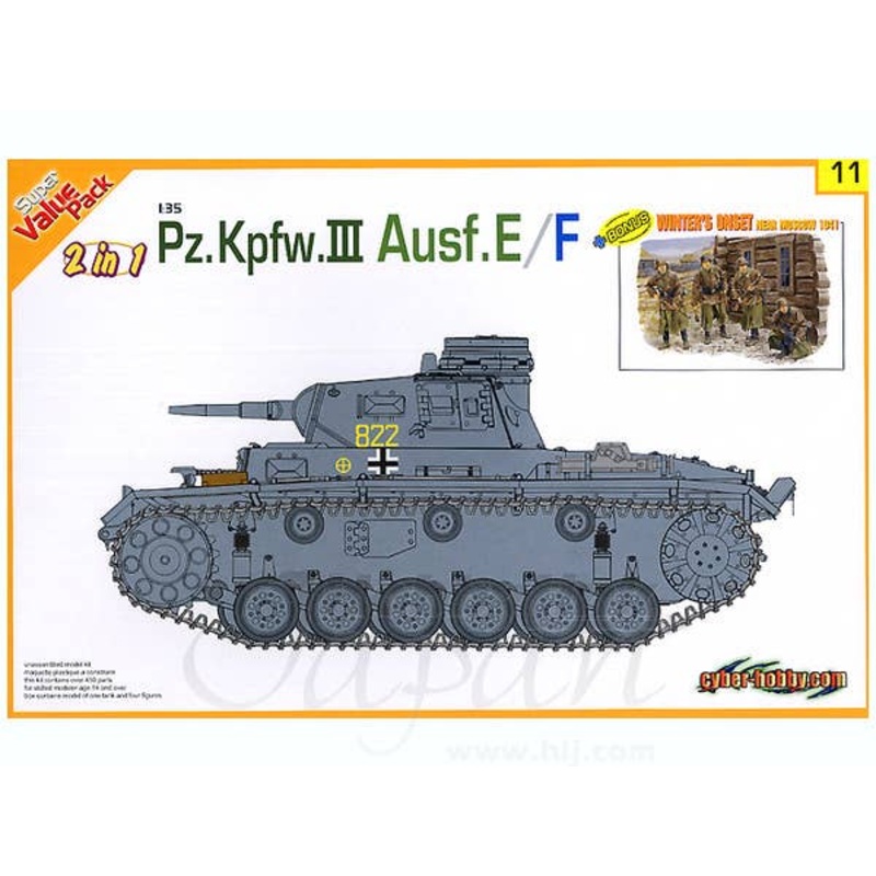 1/35 Pz.Kpfw.III Ausf.III E/F w/Winter's Onset (2 in 1)