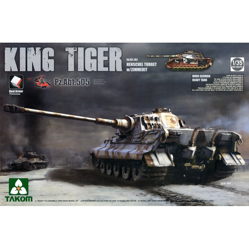 1/35 Sd.Kfz.182 King Tiger Henschel Turret Pz.ABT.505 Full Interior with Zimmerit (New Tracks Ver.)