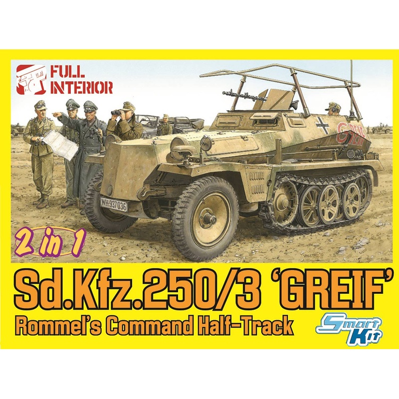 1/35 WW.II German Sd.Kfz.250/3 Greif (2-in-1) Rommel & Staff 4 figures/Magic Truck/Crab glasses/Jacket/Cactus included Luxury version