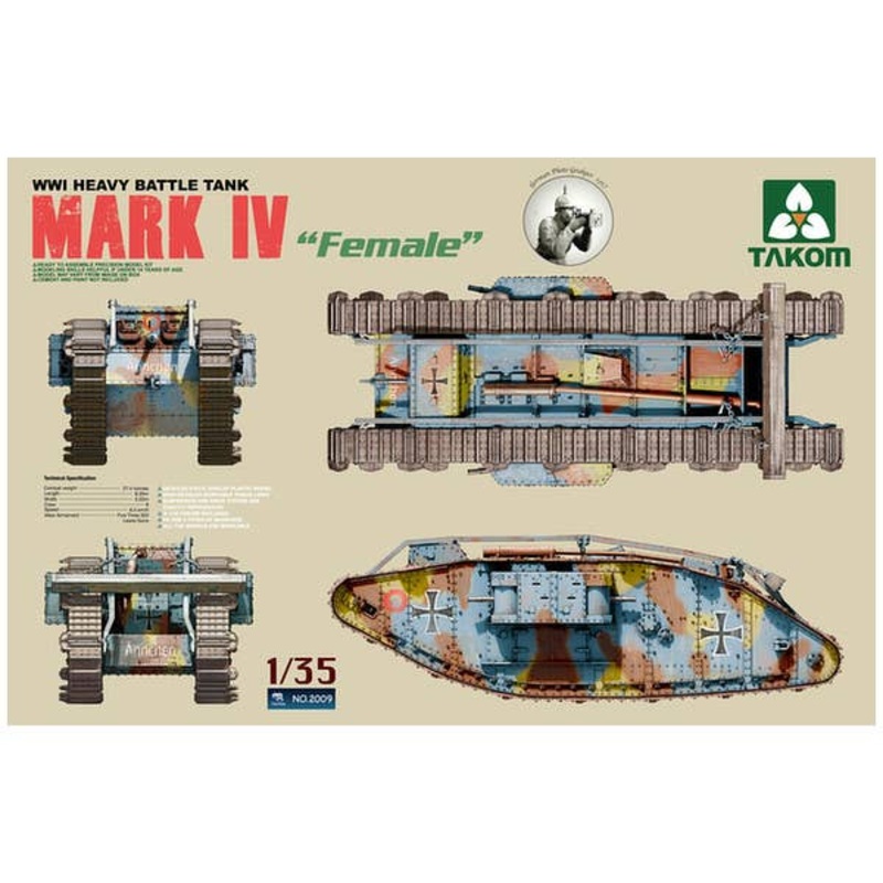 1/35 WWI Heavy Battle Tank Mark IV "Female"
