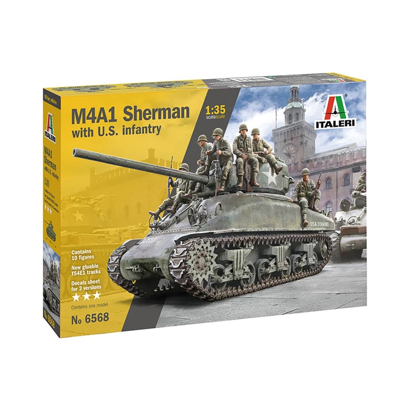1/35 WWII US Army M4A1 Sherman US Infantryman 10 figures included
