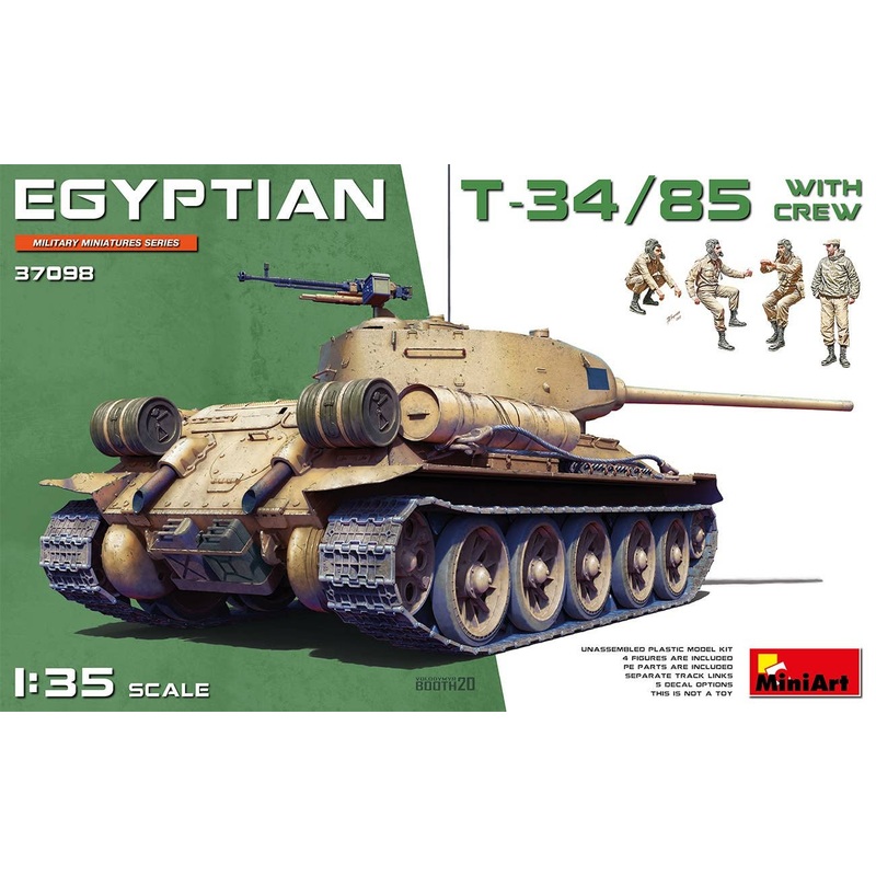 1/35 Egyptian Army T-34 / 85 (With 4 Tank Soldiers)