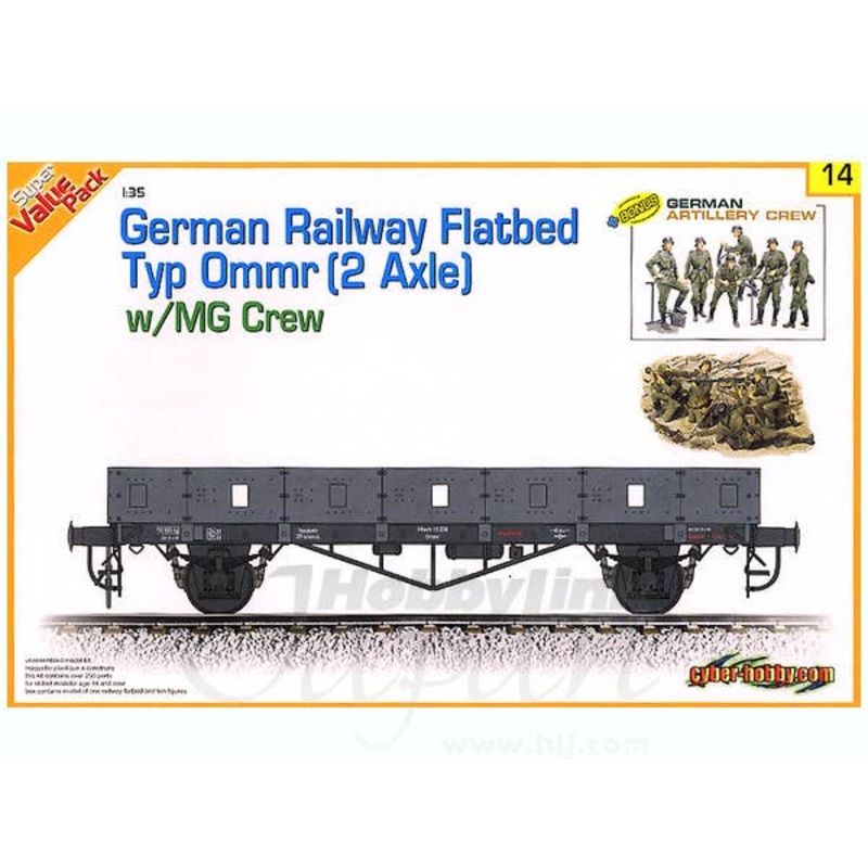 1/35 German Railway Flatbed Type Ommr (2 Axle) w/MG Crew