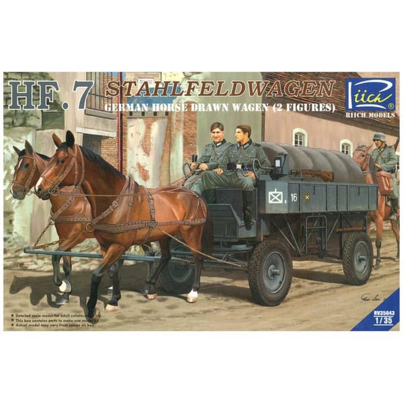 1/35 HF.7 Staiilfeldwagen German Horse Drawn Wagon (2 Figures)
