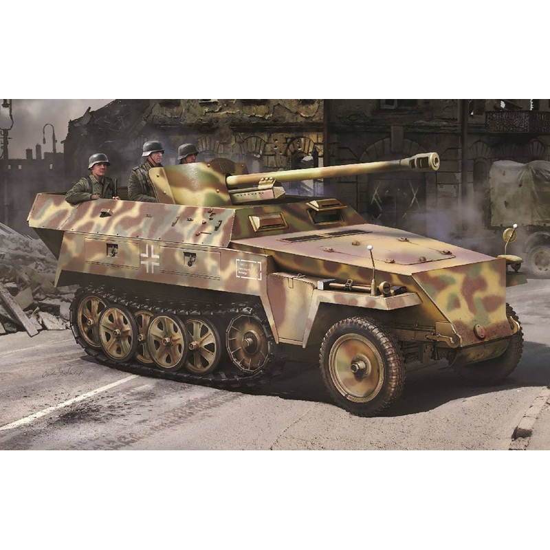 1/35 WW.II German Army Sd.Kfz.250 Neu 5cm Pak38 Anti-tank Gun Mounted Magic Track Included