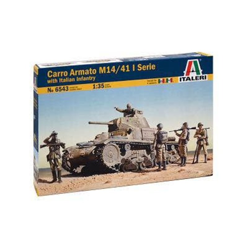 1/35 WWII Italian Carro Armato M14/41 Serie I, Italian Infantry Figures Included