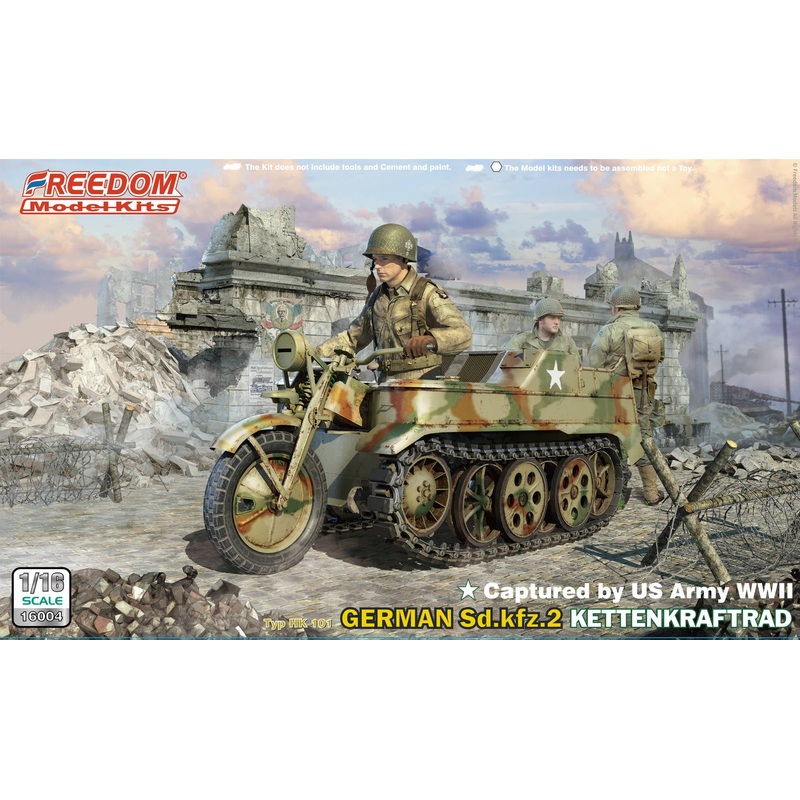 1/16 Captured by US Army WWII, German Sd.Kfz.2 Kettenkraftrad