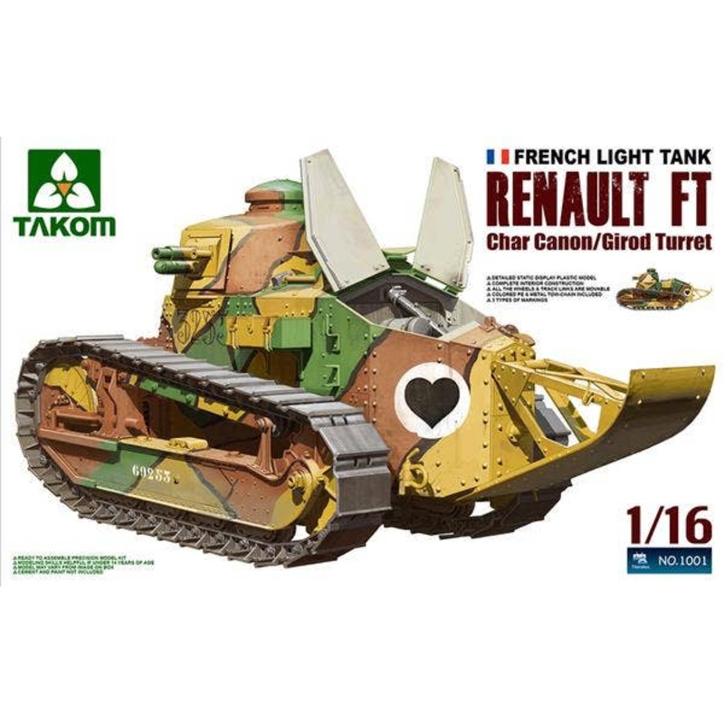 1/16 French Light Tank Renault FT Char Canon / Girod Turret