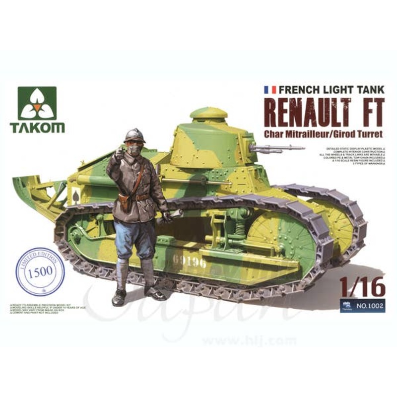 1/16 French Light Tank Renault FT Char Mitrailleur/Girod Turret Ltd.