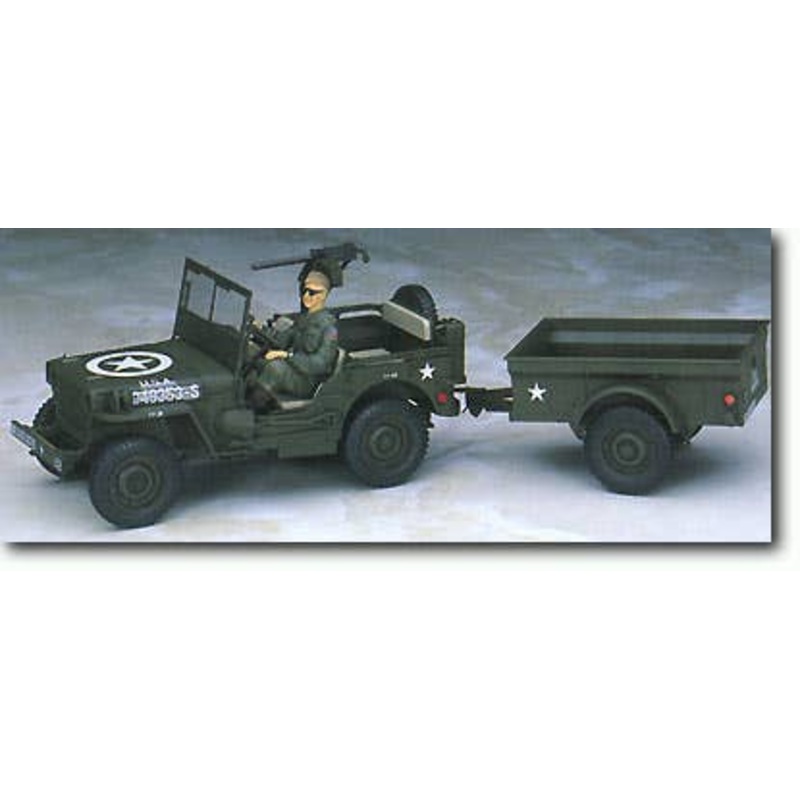 1/24 Jeep Willis MB w/Trailer