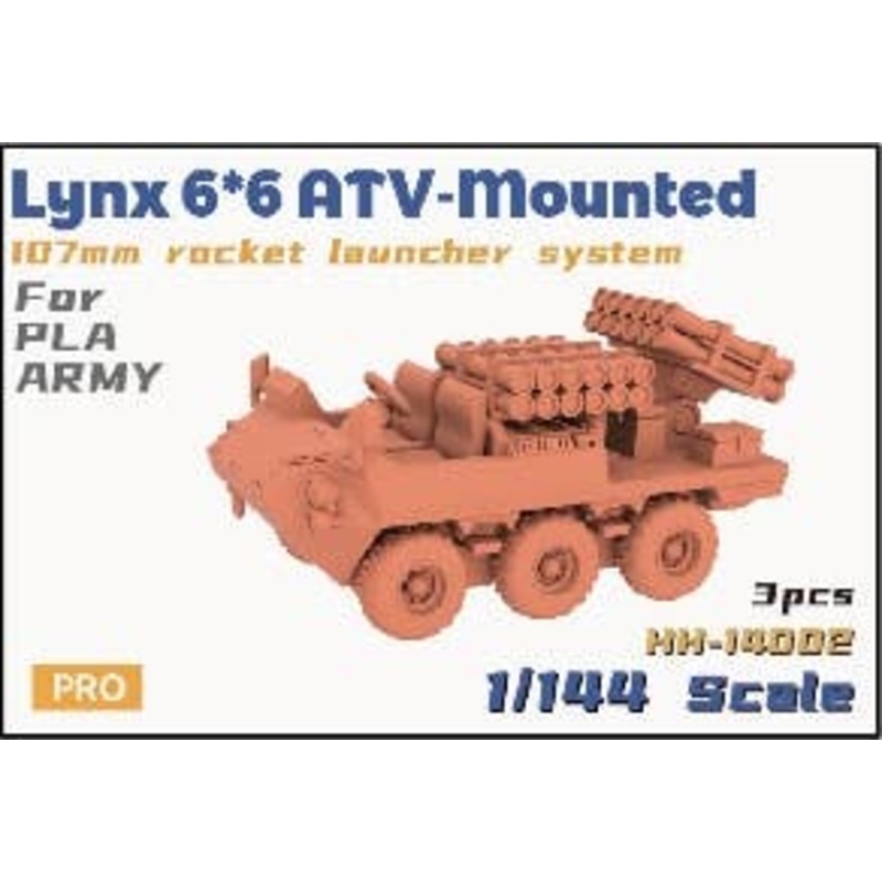 1/144 Chinese Army Lynx 6 x 6 ATV 107mm Rocket Launcher System Installed