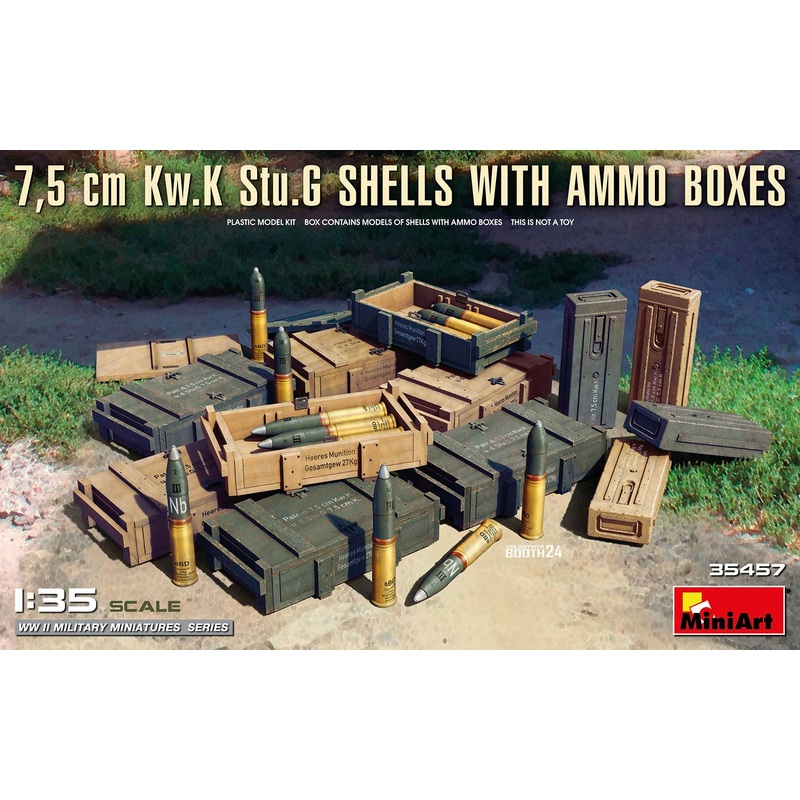 1/35 7,5 cm Kw.K Stu.G Shells With Ammo Boxes
